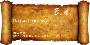 Bajcsi Anikó névjegykártya
