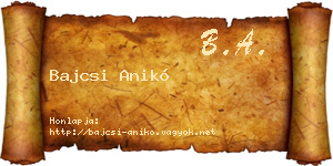 Bajcsi Anikó névjegykártya